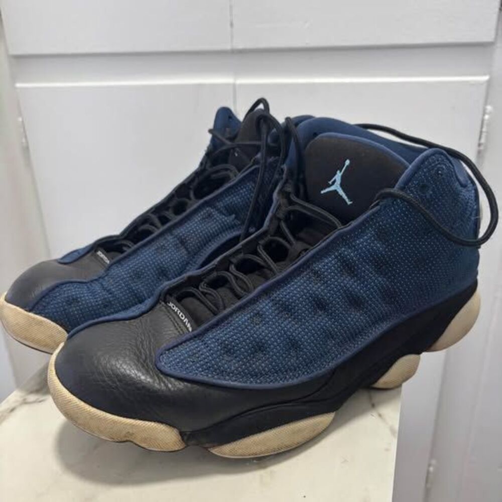 Air Jordan 13 Retro Brave Blue Mens Size 12 Navy Black Mesh Hologram